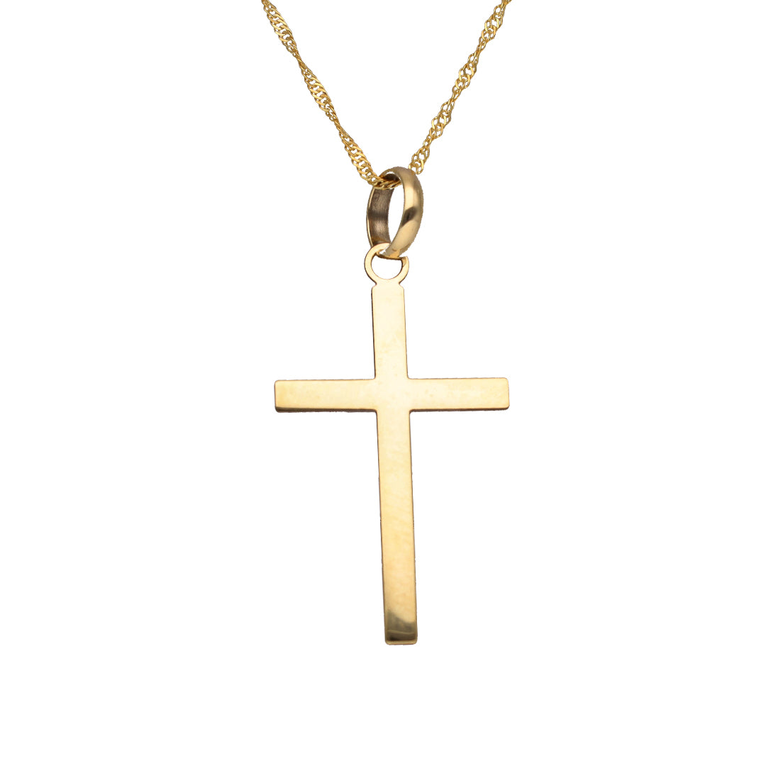 9ct Yellow Gold Medium Cross Pendant (25.4mm x 14.00mm) – Harris