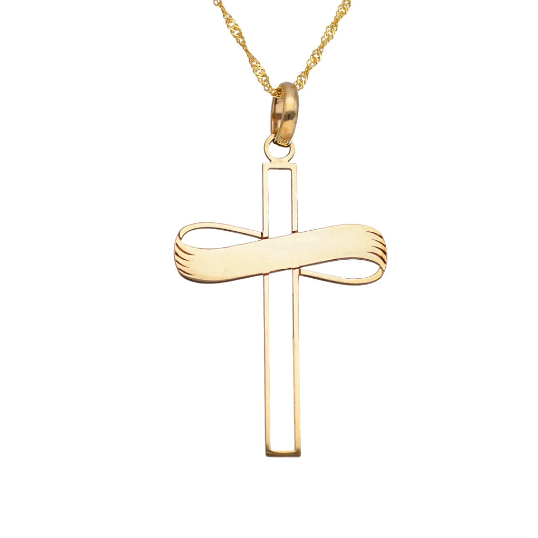 9ct Yellow Gold Infinity Cross Pendant – Harris D