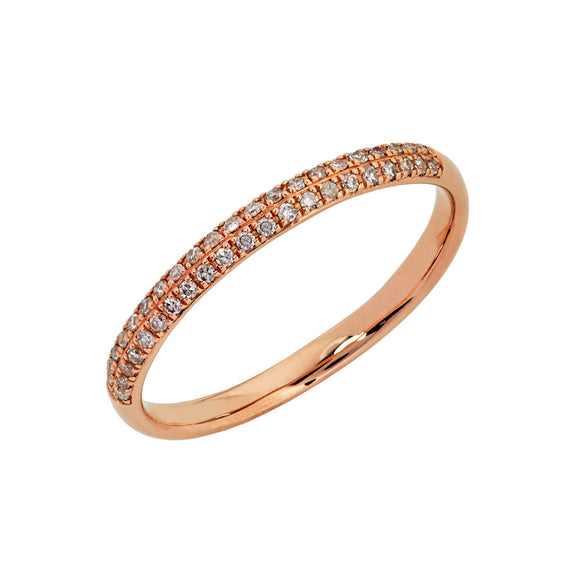 9ct Rose Gold Pave' Diamond Ring (0.15ct)