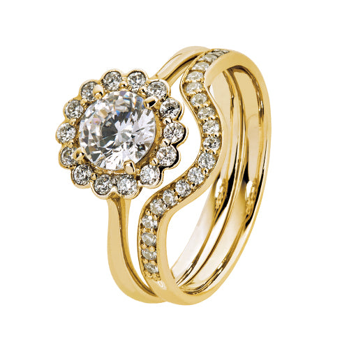 9ct Gold Cubic Zirconia Bridal Rings