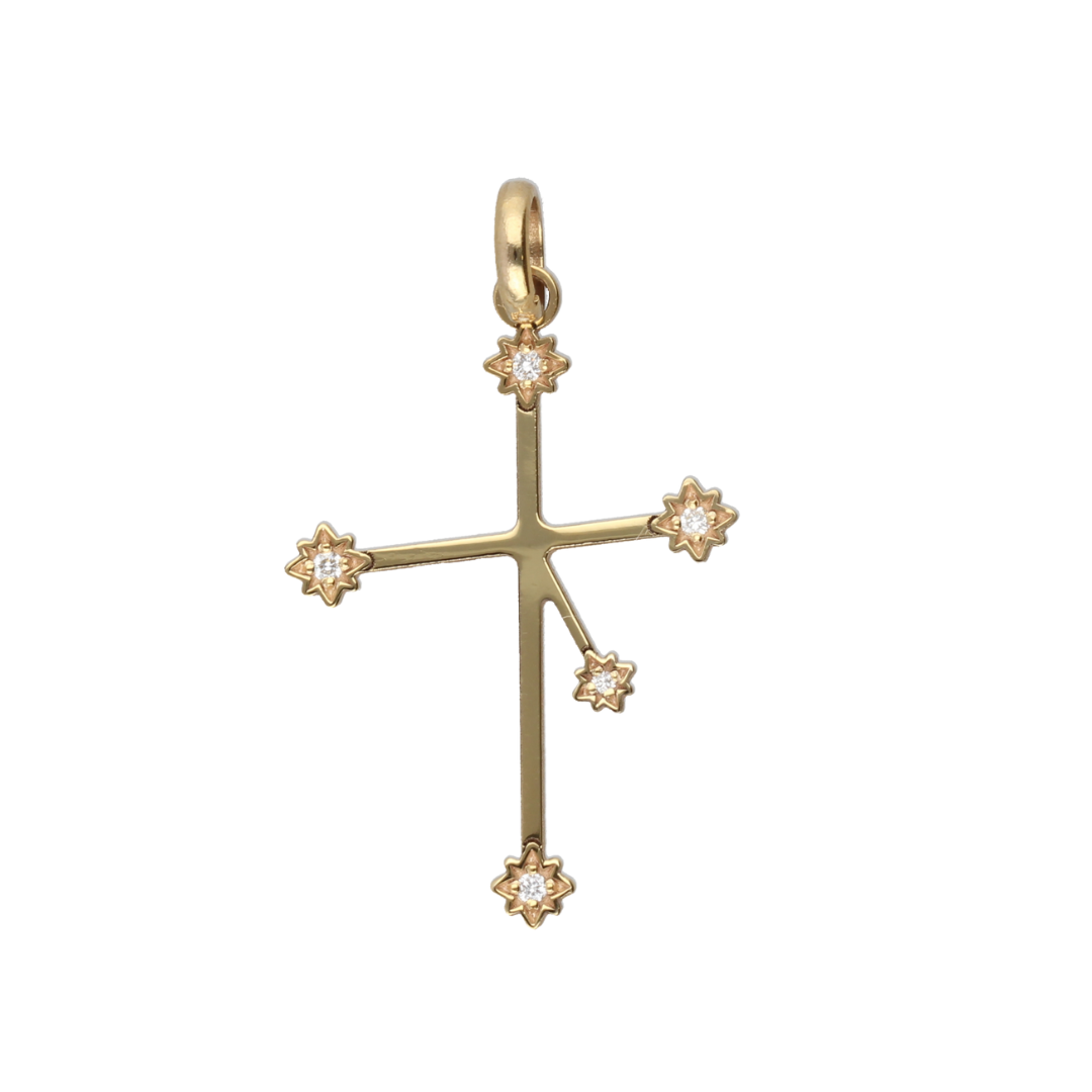 9ct Gold Southern Cross Diamond Pendant (Lab Diamond)