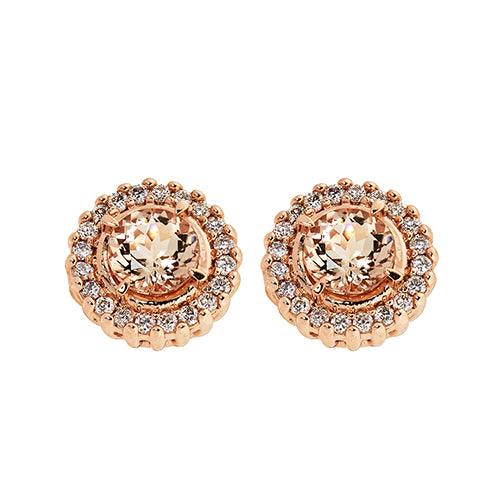 9ct Rose Gold Morganite & Diamond Studs Cape Town South Africa Trending Online Jewellery Lovisa