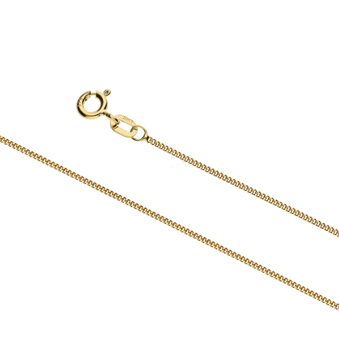 9ct Yellow Gold Closed Curb Link Chain (1.2mm)