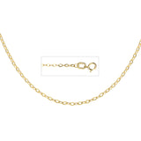 9ct Yellow Gold Hollow Link Chain (1.5mm)