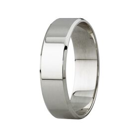9Ct White Gold Bevel Edge Wedding Band (5mm)