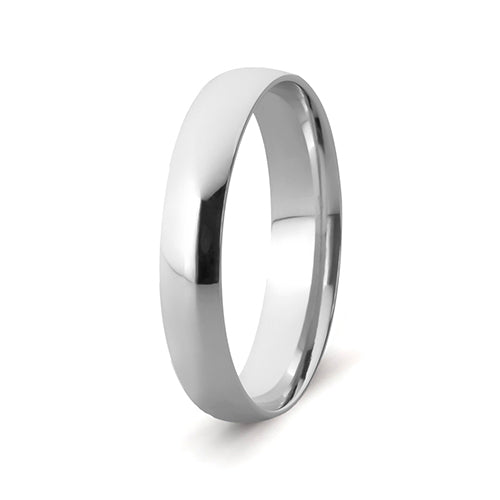 9ct White Gold Comfort Fit Wedding Band (4mm)