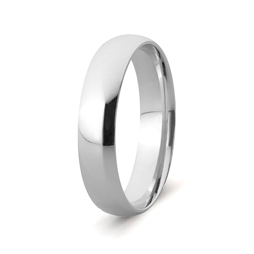 9ct White Gold Comfort Fit Wedding Band (5mm)