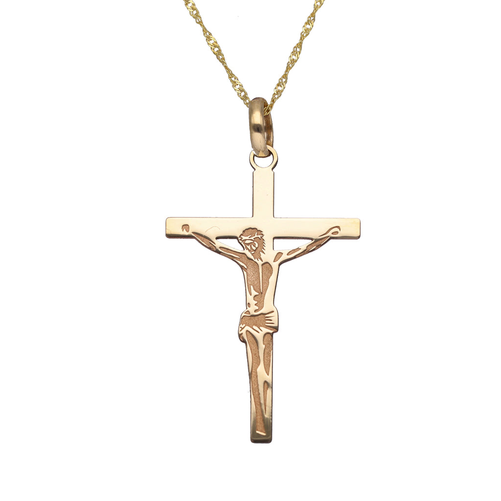 9ct Yellow Gold Crucifix Pendant (16.8mm x 10.0mm)
