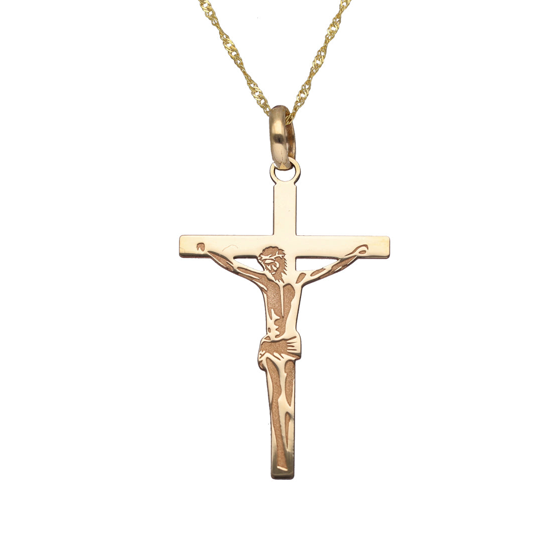 9ct Yellow Gold Crucifix Pendant (16.8mm x 10.0mm)