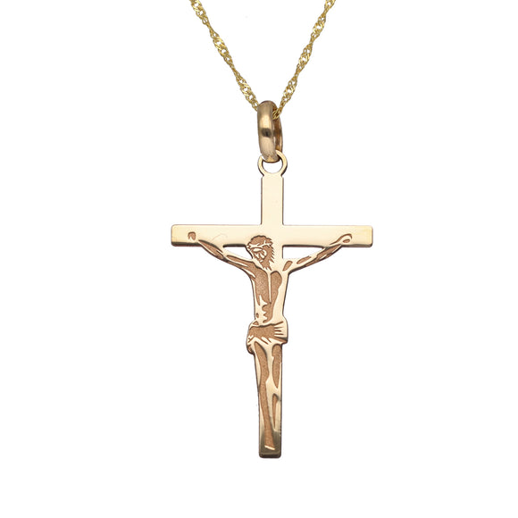9ct Yellow Gold Crucifix Pendant (16.8mm x 10.0mm)