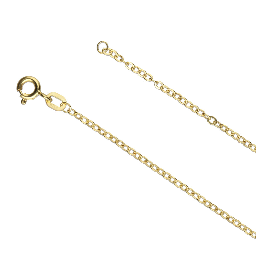 9ct Yellow Gold Hollow Cable Link Chain (1.90mm)