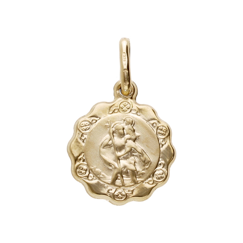 9ct Yellow Gold St Christopher Pendant – 12mm