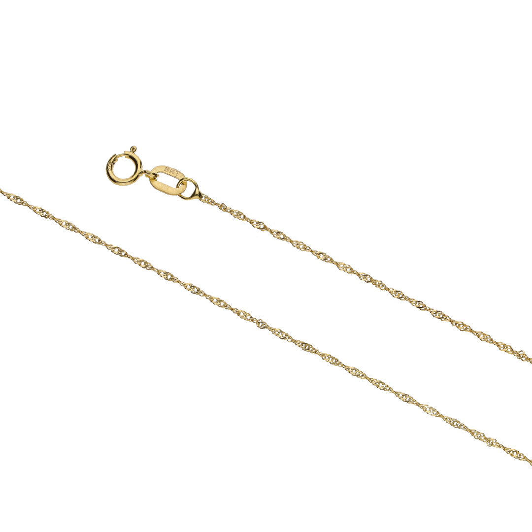 9ct Yellow Gold Singapore Link Chain (0.95mm)