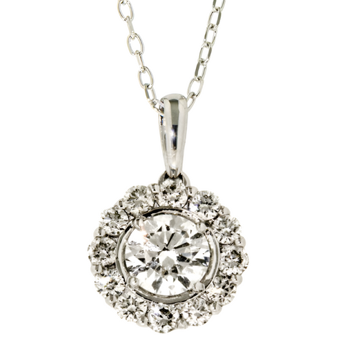 18ct White Gold Petals Diamond Pendant (1.00ct)