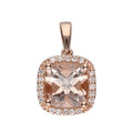 9ct Rose Gold Morganite & Diamond Pendant Cape Town South Africa Online Trendy Jeweller