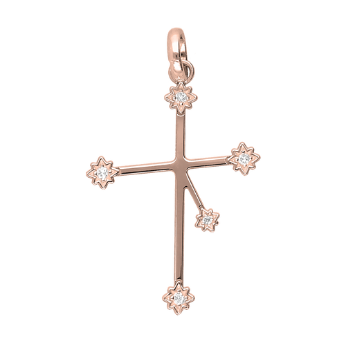 9ct Gold Southern Cross Diamond Pendant (Lab Diamond)