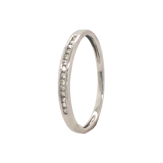 18kt White Gold Diamond Channel Set Half Eternity Ring