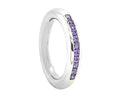 Silver Purple Channel Set Cubic Zirconia Ring