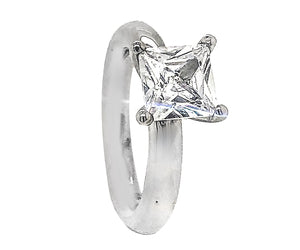 Silver Princess Cut Cubic Zirconia Channel Set Ring Cape Town South Africa