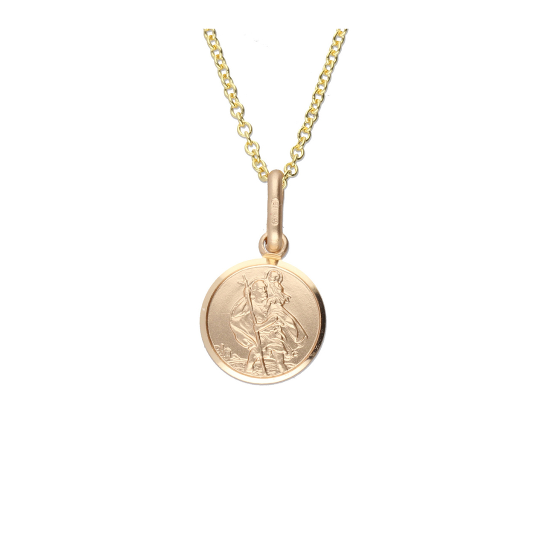 9ct Yellow Gold St Christopher Pendant - Religious Jewellery