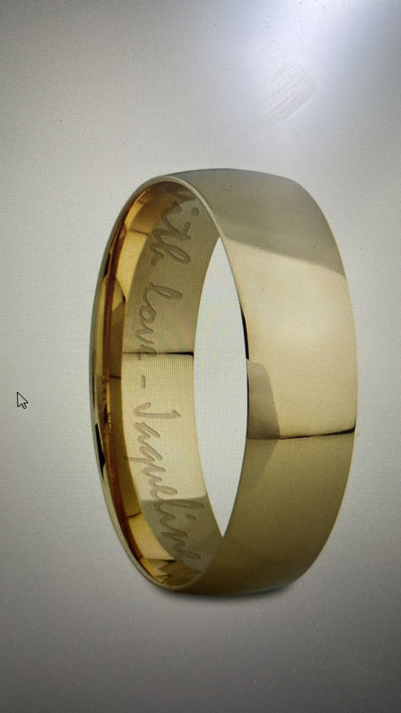 Engraving Fee on Rings and Pendants