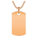 ARZ Steel Gold Dog Tag Pendant w/Chain 28"