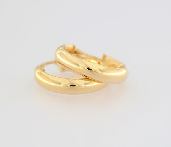 9ct Yellow Gold Half Round Hoop Earrings