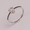 9ct White Gold Black & White Diamond Ring