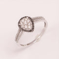 9ct White Gold Black & White Diamond Ring