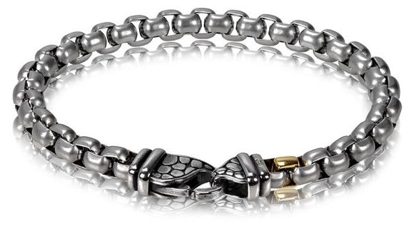 ARZ Steel Round Box Link Bracelet
