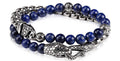 ARZ Steel Black Onyx Steel Snake Wrap Bracelet