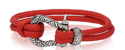ARZ Steel Red Cord U lock Bracelet
