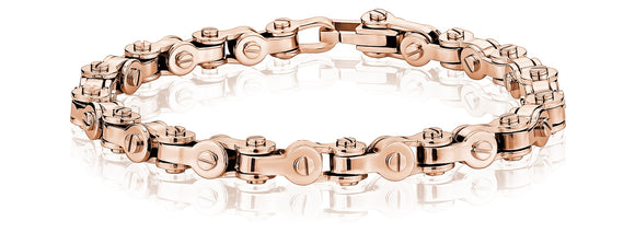 ARZ Steel Rose gold steel bicycle chain bracelet