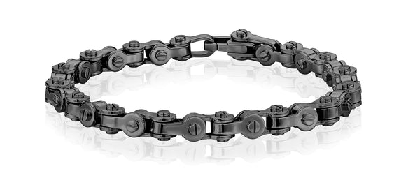 ARZ Steel Gun metal steel bicycle chain bracelet