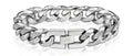 ARZ Steel 14mm Cuban Link Stone Setting Steel Bracelet