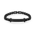 ARZ Steel Black steel box link ID bracelet