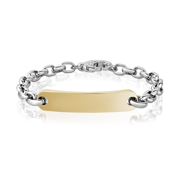 ARZ Steel Gold & steel ID bracelet
