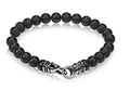 ARZ Steel 7mm Matt Black Onyx Bead Bracelet