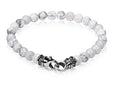 ARZ Steel 7mm Jade Stone Bead Bracelet