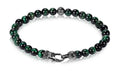 ARZ Steel 6mm Green Tiger Eye Bead Bracelet