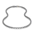ARZ Steel Round Box Link Necklace 26"