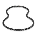 ARZ Steel Black Round Box Link Necklace 26"