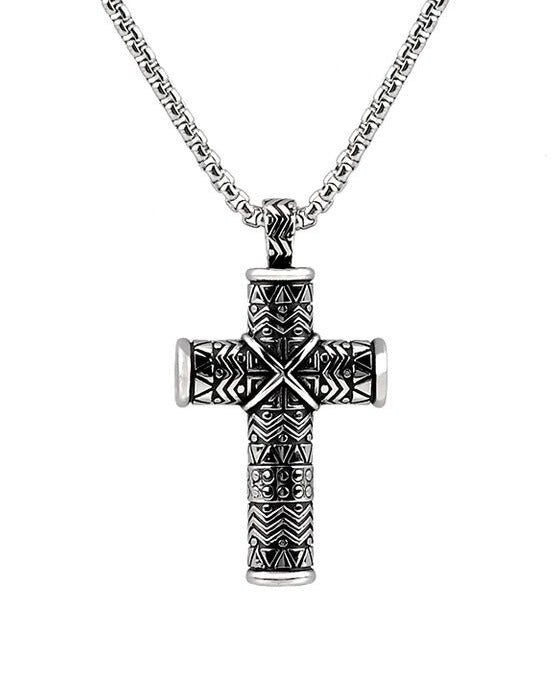 ARZ Steel Steel Cross Pendant for Ashes w/chain 28