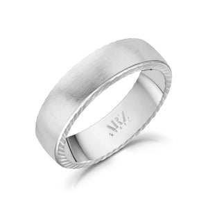 ARZ Steel 6mm Flat Steel Ring W/ Diamond Cut Edges