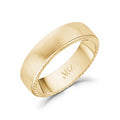 ARZ Steel 6mm Flat Gold Steel Ring W/ Diamond Cut Edges