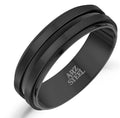 ARZ Steel 7mm Matte & Shinny Black Steel Ring