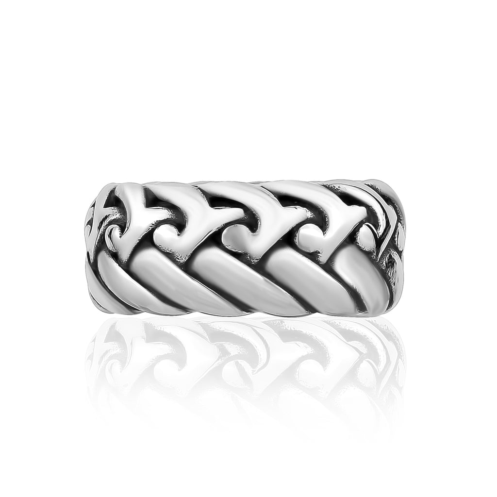 ARZ Steel Stainless steel detailed ring