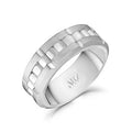 ARZ Steel 8mm Matte & Shiny Spinner Ring