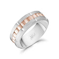 ARZ Steel 8mm Matte & Shiny RG Two Tone Spinner Ring