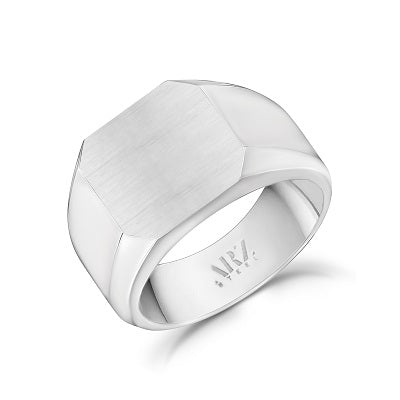 ARZ Steel Stainless Steel Matte Signet Ring